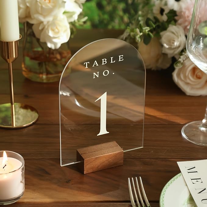 UNIQOOO 20 Pcs Acrylic 5x7 Clear Arch Table Sign - Image 7