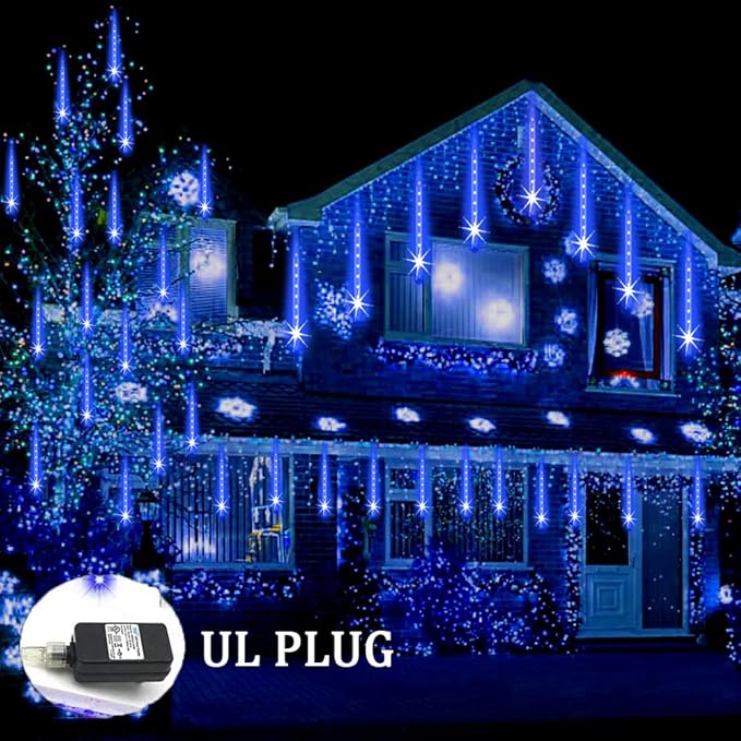 Christmas Lights Outdoor 32 Tubes 768 LEDs Meteor Shower Lights UL Certified - Image 6