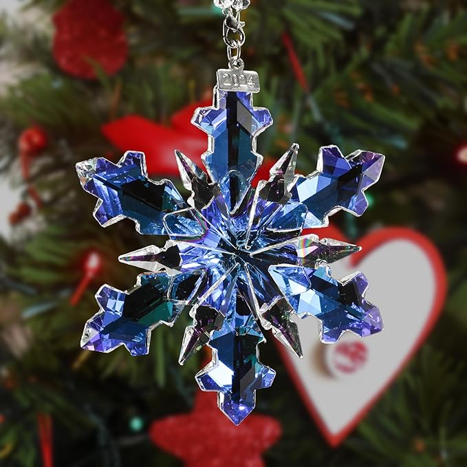 2024 Annual Edition Crystal Snowflake Ornament Christmas Ornament Home Decor - Image 8
