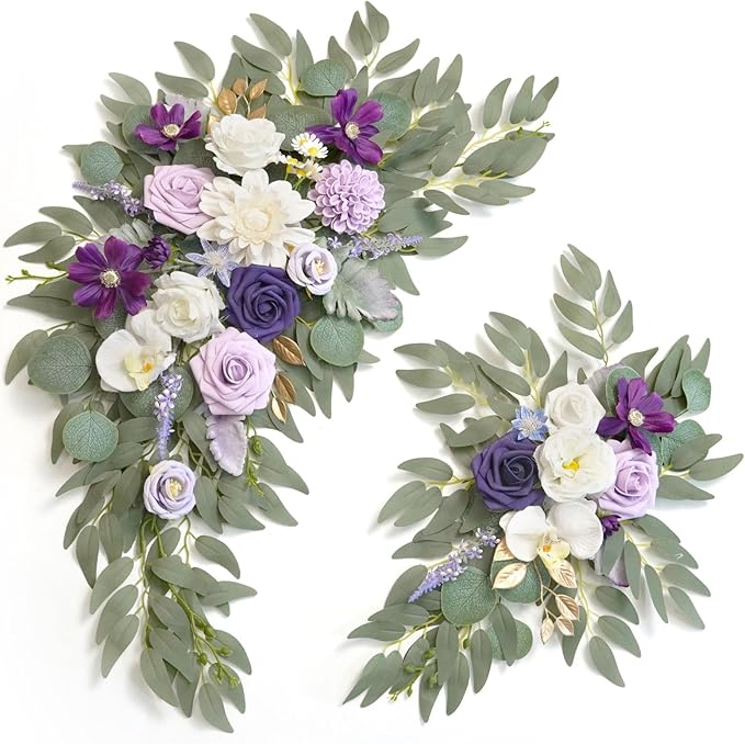 Faux Flower Swag Set of 2 for Wedding Welcome Signs Floral Swag Wedding by Piklado