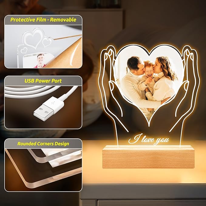 Custom Picture Frame with Photos, Customized Acrylic Plaque Photo Frames with - Image 5