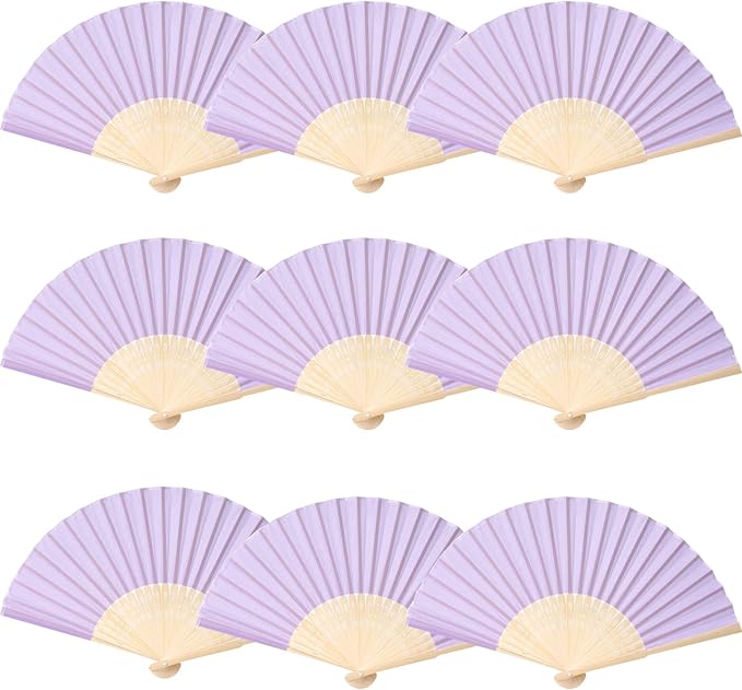 24pcs Imitated Silk Hand Fan Imitated Silk Fabric Bamboo Handheld Folded Fan - Image 5