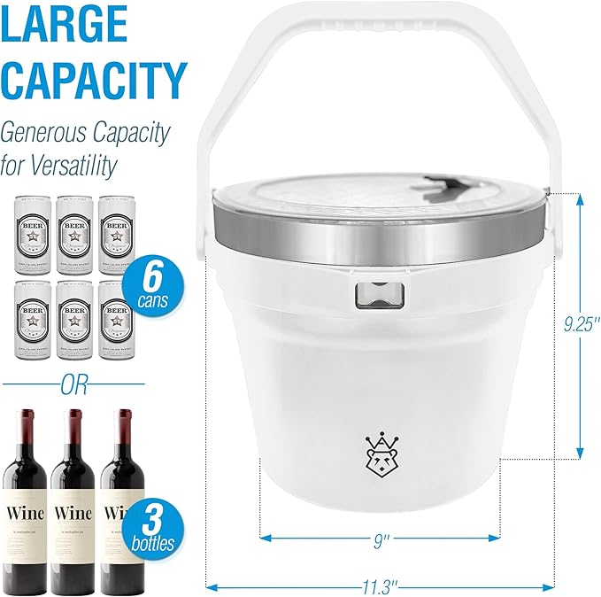 Insulated Ice Bucket with Lid & Scoop-XL Double-Walled, bar Essentials - Image 6