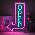 Looklight Open Arrow Neon Sign for Wall Decor Blue Pink LED Light Sign by LooklightNeonSign