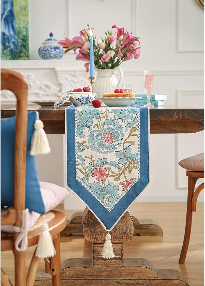 patdrea Linen Leopard Animal Table Runner Farmhouse by Welcometopatdrea