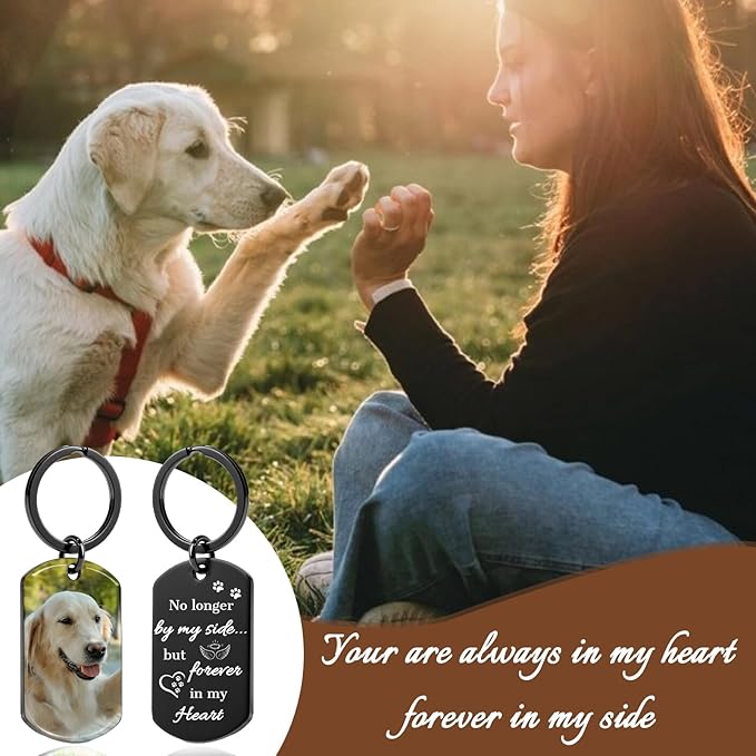 Custom Dog Memorial Photo Keychain Personalized Sympathy Gifts - Image 6