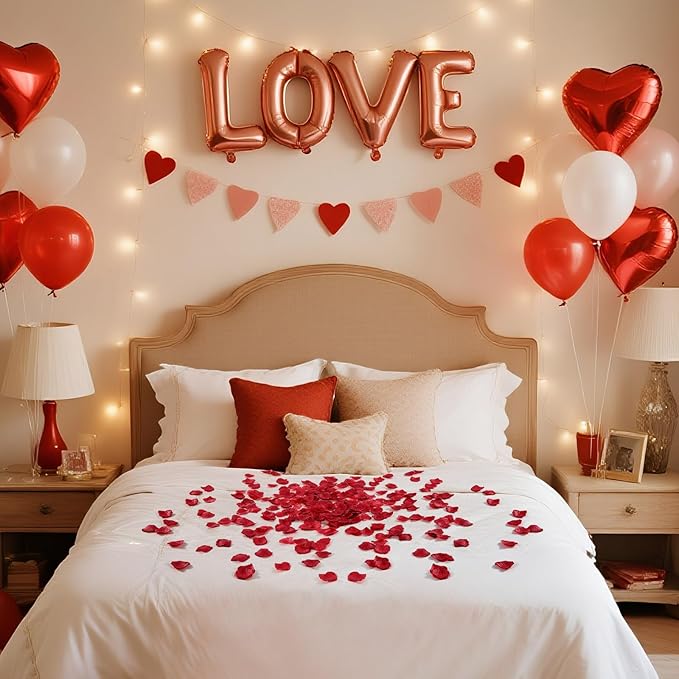 1000 Pcs Red Rose Petals Artificial Silk Flower Petals Romantic Decorations - Image 3