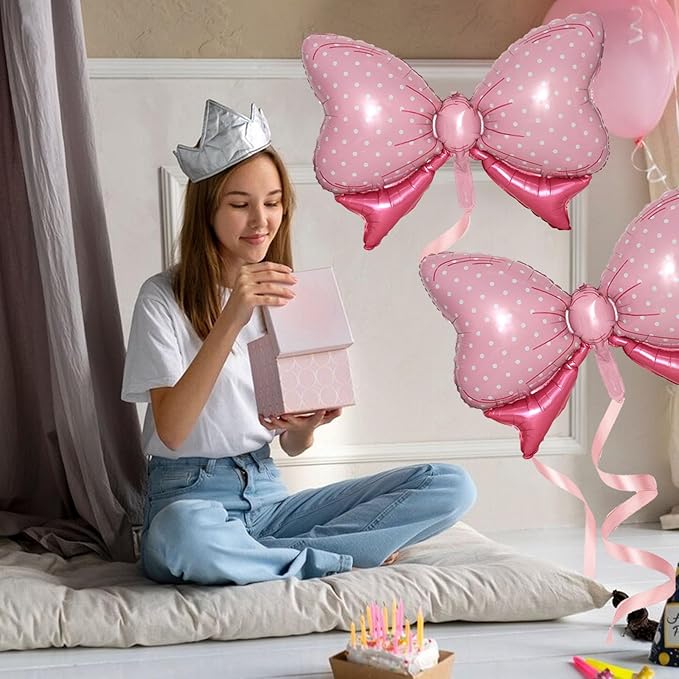 36 Inches Bow Foil Balloon Huge Bowtie Pink Balloon - Image 6