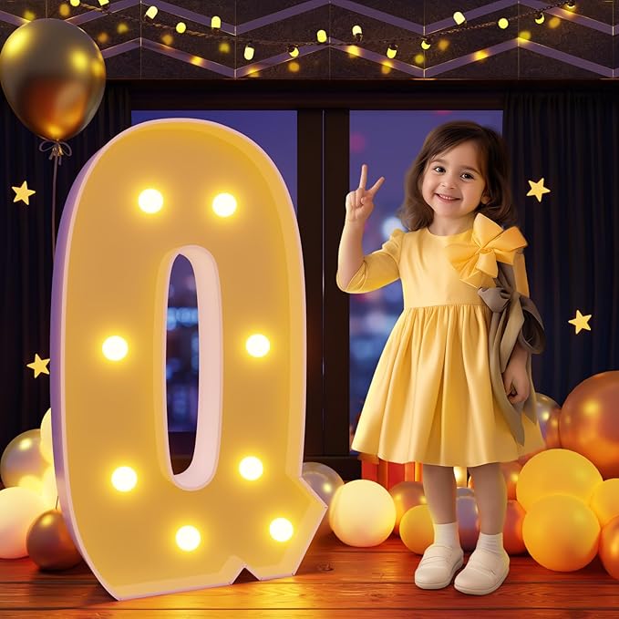 Marquee Letters 3 Feet Tall Large Light Up Letters Q Happy Birthday Decorations by Letsmakeitimpressive