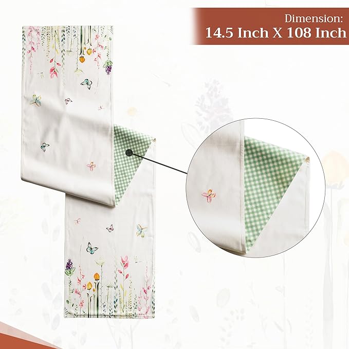 Maison d' Hermine Table Runner 100% Cotton Double Layer Table Runners 108 - Image 4