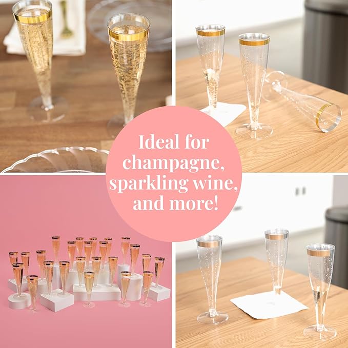 Prestee Set of 24 Plastic Champagne Flutes - Image 6