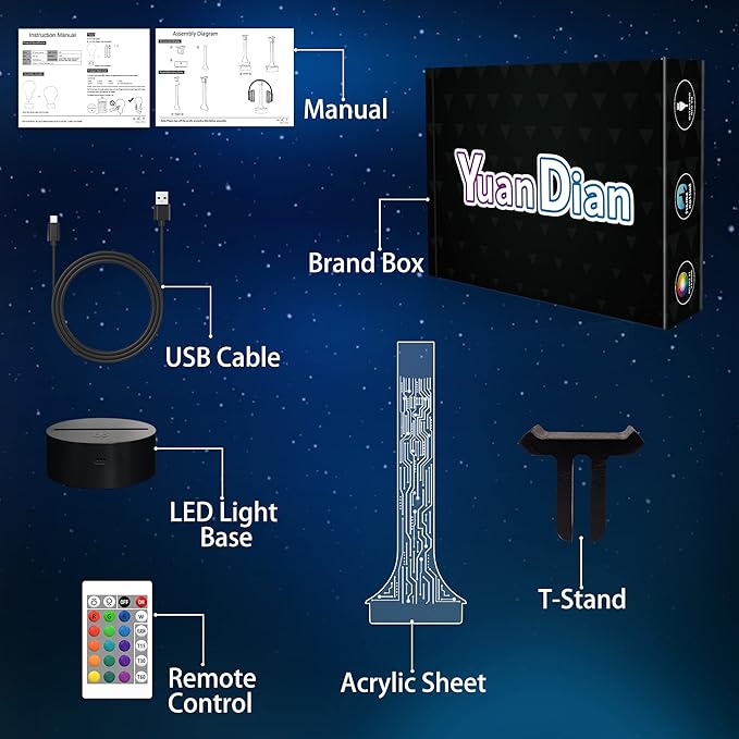 Light up Headphone Stand for Desk, Gaming Headset Holder RGB - Image 8