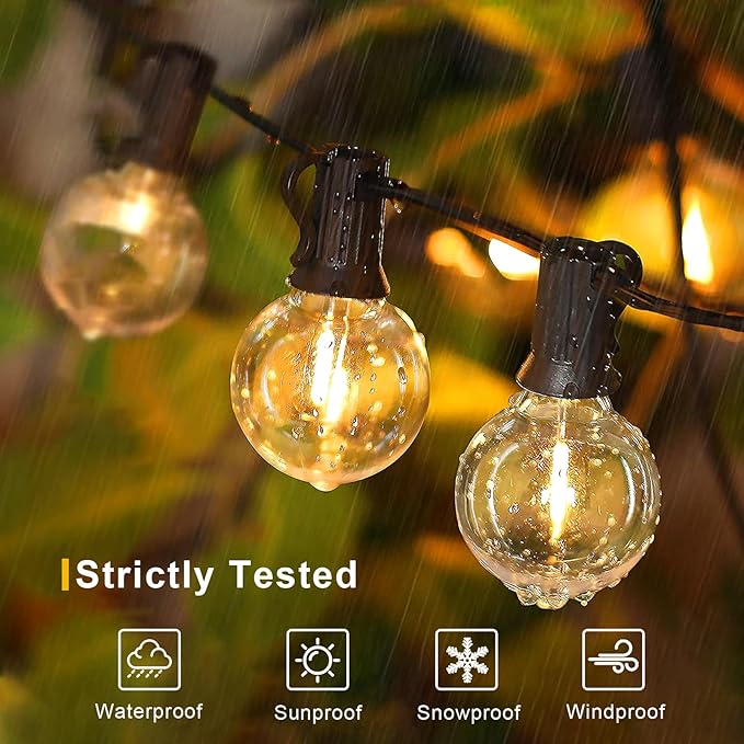 Outdoor String Lights 100FT, G40 LED Patio Lights - Image 3