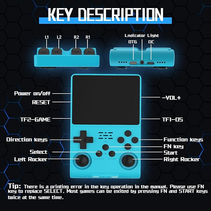FVBADE R40S PRO Handheld Game Console 3.5 inch IPS Screen Mini Retro Console - Image 4