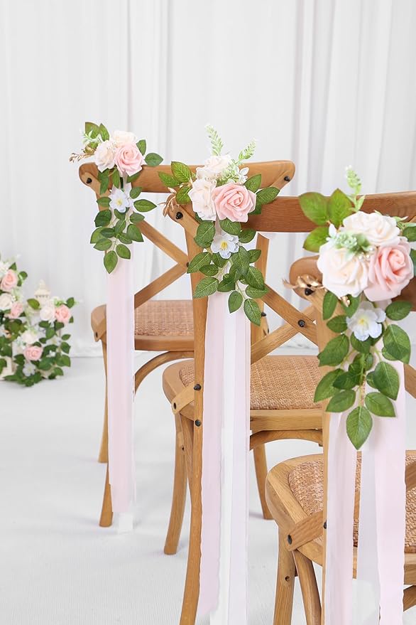 10 Wedding Aisle Decorations for Wedding Ceremony Pink Wedding Chair - Image 4