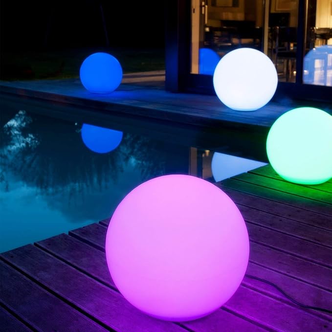 Mr.Go 12-inch Rechargeable LED Ball Light, RGB Color-Changing Globe Orb Lamp - Image 5
