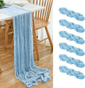 6 Pack Baby Blue Cheesecloth Table Runner 20x120 Inch Boho Wrinkled Sheer by Dspoot