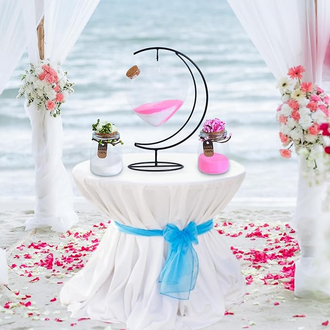Mqiielle Wedding Unity Sand Ceremony Kit Include Moon Stand Love Bottle Cork 2 by Unknown