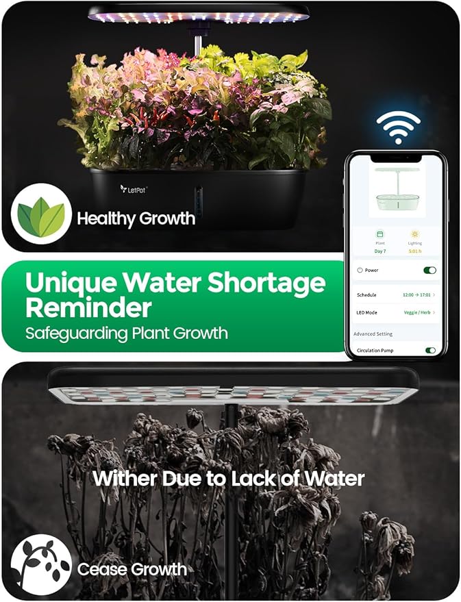 LETPOT LPH-Lite Hydroponics Growing System, 12 Pods Smart Herb Garden Kit Indoor - Image 6