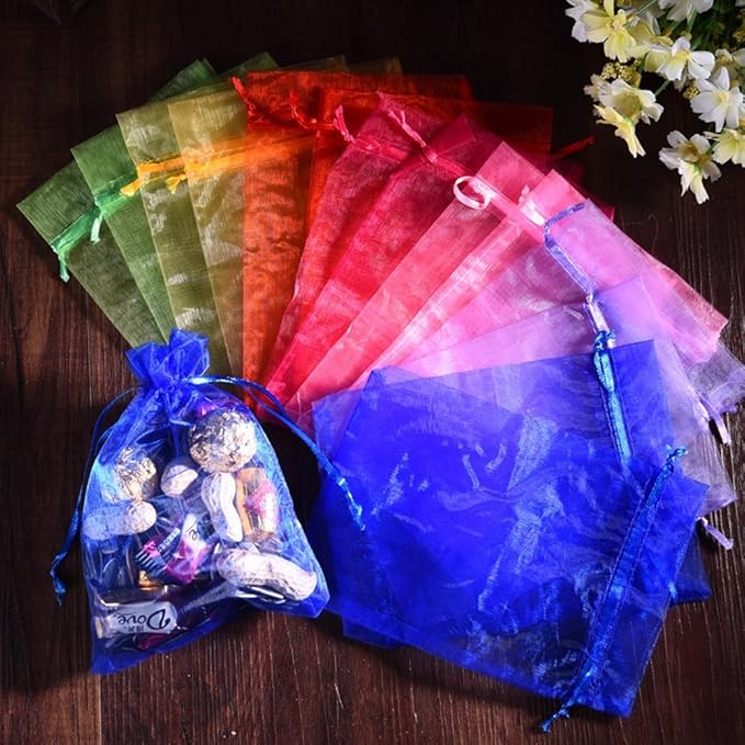 Wudygirl 100 PCS Drawstring Organza Bags 5X7 inches Jewelry Pouches Wedding - Image 6