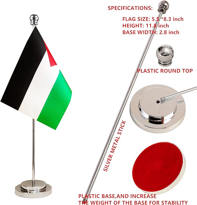 Palestine Palestinian Deluxe Desk Flag Set Small Mini Miniature Palestine - Image 4