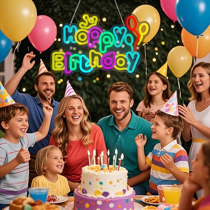 Happy Birthday neon signs，USB Powered Dimmable LED Colorful Lights - Image 6