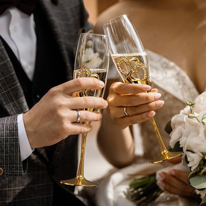 Wedding Cake Knife and Server Set, Toasting Glasses - Image 5