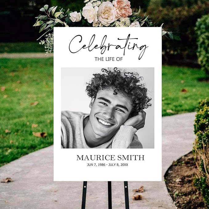 Personalized Funeral Welcome Sign, Celebration of Life Decoration, Modern - Image 2
