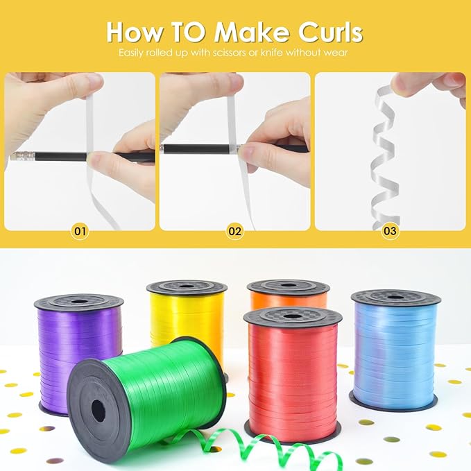 Yellow Curling Ribbon, Balloon String 500 Yard - Image 3