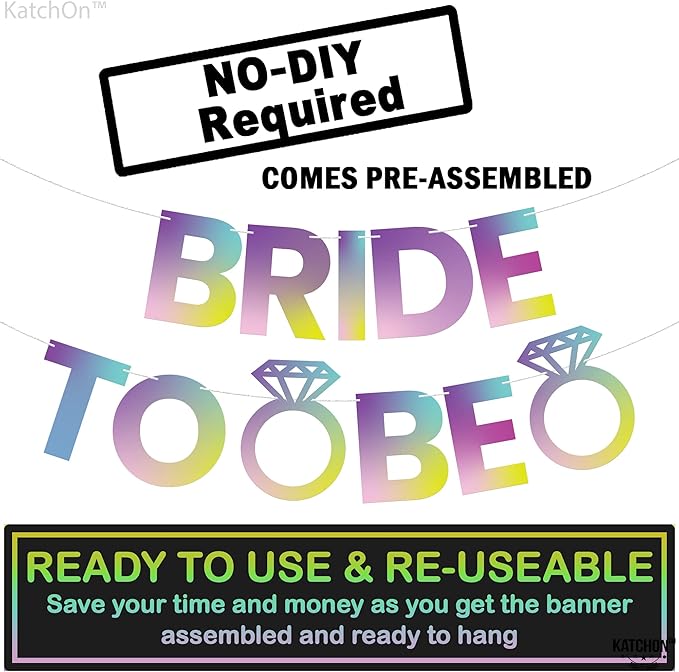 KatchOn, Iridescent Bride To Be Banner Purple - Image 4