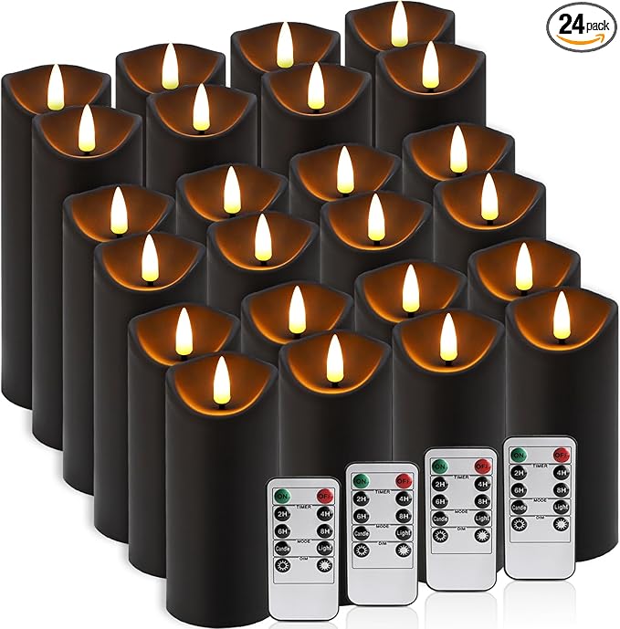 24-Pack Black Flameless LED Candles by Aamdkcyu
