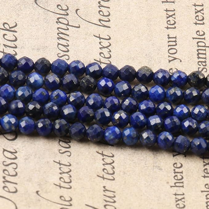 Song Xi 120pcs 3mm Natural Dark Lapis Lazuli Gemstone Beads Faceted Round Loose - Image 4
