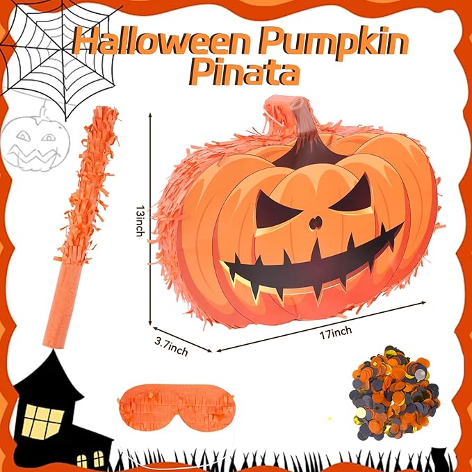 Halloween Pumpkin Pinata, Pumpkin Pinata - Image 2