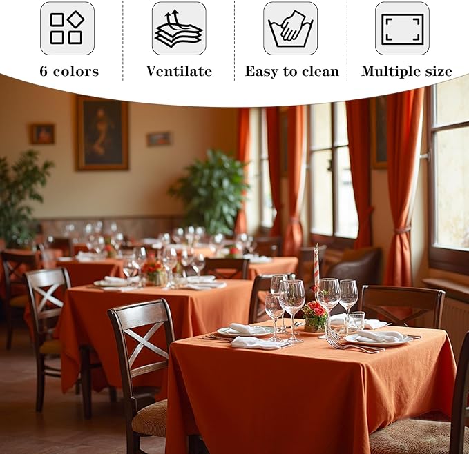 Fitable 6 Pack Square Fall Tablecloths - Image 4
