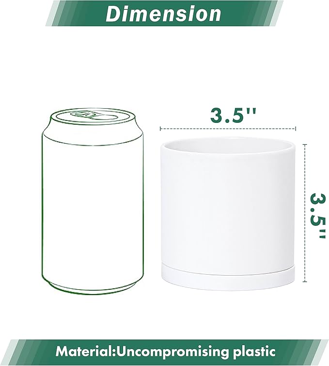 D'vine Dev 12 Pack 3.5 Inch Mini Plastic Plant Pots, Small Garden Planters - Image 2