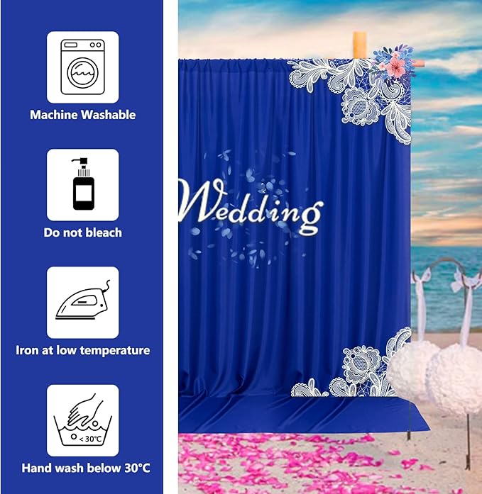 10ft x 10ft Royal Blue Backdrop Curtains - Image 7