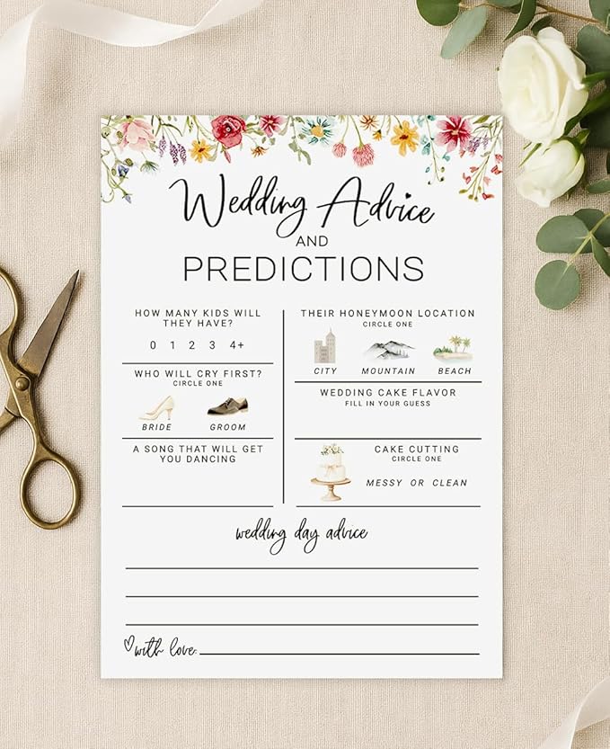 Printed Party Bridal Shower Game – Wedding Prediction Cards - Image 2