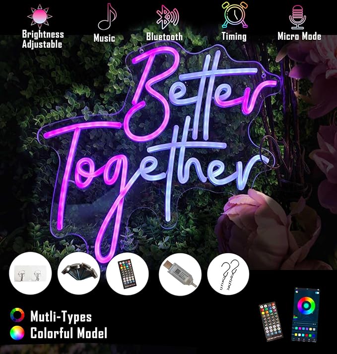 Ulalaza Smart RGB & Color Flow Effect Better Together LED Neon Sign - Image 2