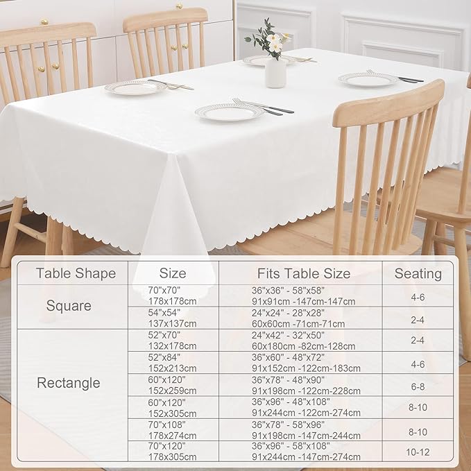 Smiry Rectangle Table Cloth, Waterproof Heavy Duty Vinyl Tablecloths, Wipeable - Image 5