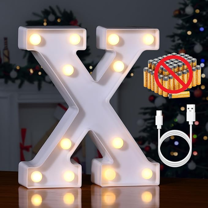 Foaky Rechargeable LED Letter Lights Sign Marquee Light Up Letters Sign by Foaky