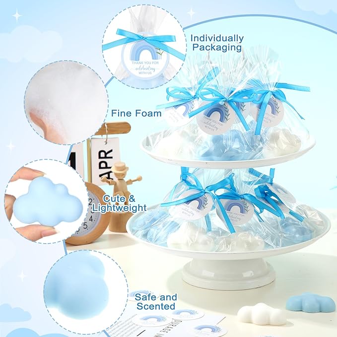 Demissle 20 Pcs Cloud Baby Shower Soap Favors Mini Handmade Soap Gifts - Image 3