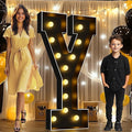 Pooqla 4 FT Marquee Light Up Letters, Giant LED Sign Black Marquee Letter by Pooqla