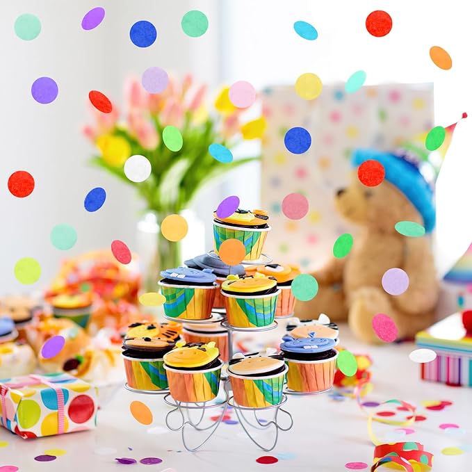 MARFOREVER 5.4oz Multicolor 1 Inch Round Tissue Paper Confetti, Round Confetti - Image 4