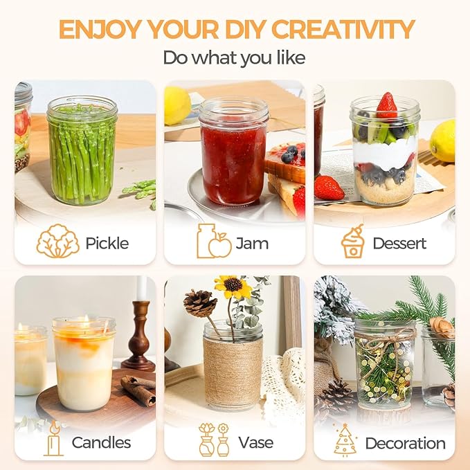 ComSaf Small Mason Jars 8 oz - Image 8