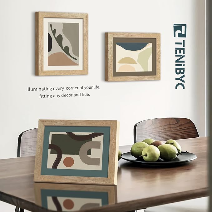8x10 Picture Frame 4 Pack, Textured Natural Wood, HD Tempered Glass, Gallery - Image 7