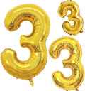 GOER Gold Foil Balloons Number 3, Huge Number Balloons by GOER