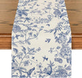 Artoid Mode Monochrome Sketch Birds and Flowers Spring Table Runner, Seasonal by ArtoidMode