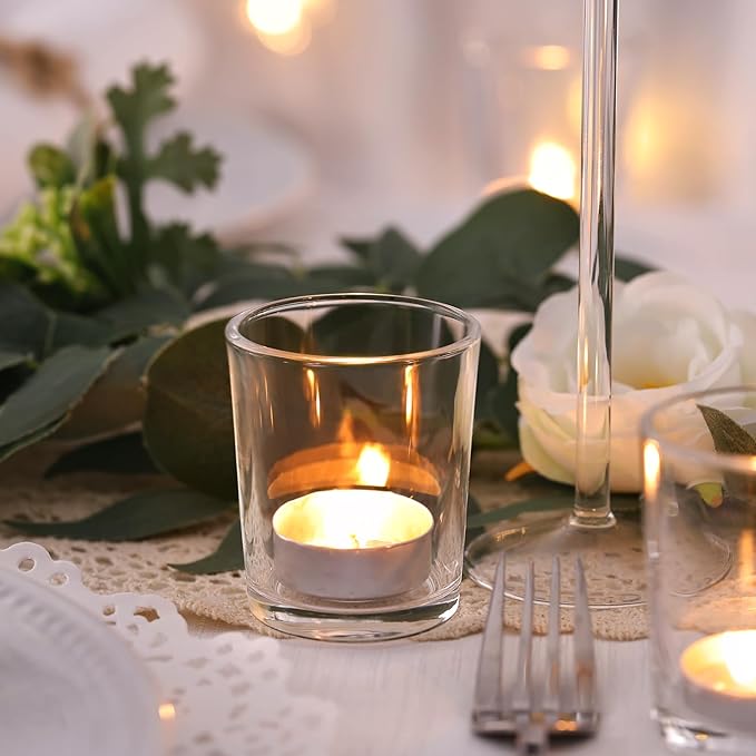 DARJEN 24Pcs Clear Votive Candle Holders- Clear Tea Lights Candle Holder - Image 5
