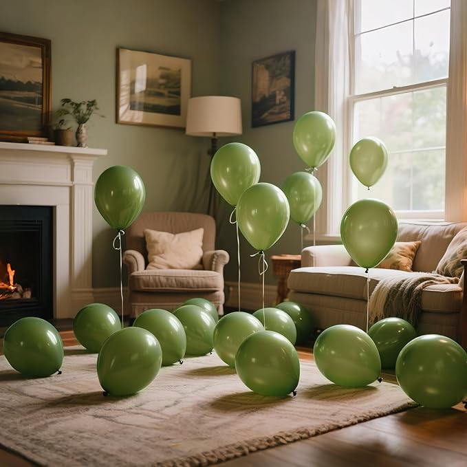 110pcs Olive Green Balloon 12 Inch, Olive Green Latex Balloons - Image 7