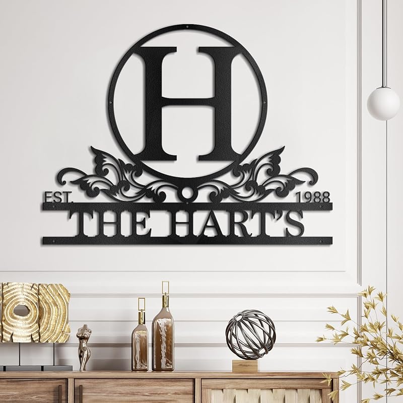 Custom Metal Name Sign Metal Wall Art Split Letter Monogram Wall Art - Image 2